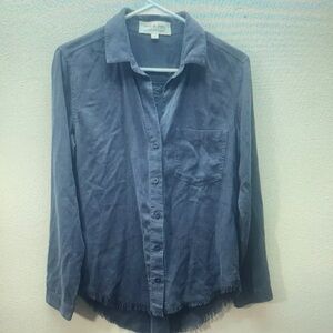 Women's Blue Button Down Shirt